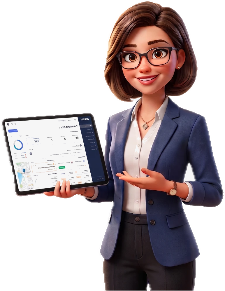 The Venew AI assistant holding a tablet